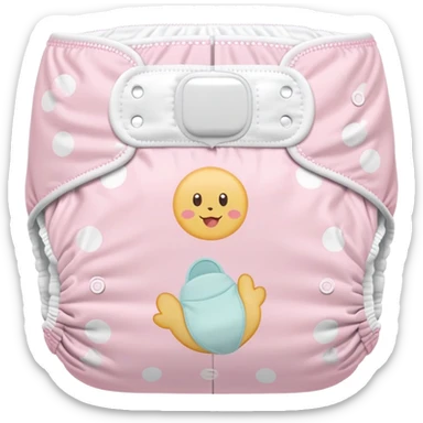pastel pink disposable diaper with cute baby nursery prints and patterns sticker