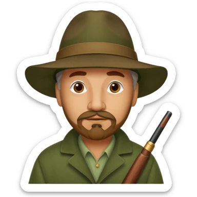 An older duck hunter with a goatee sticker