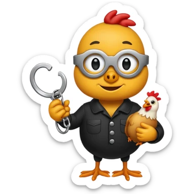 black emoji in handcuffs with a chicken bone in his hand  sticker