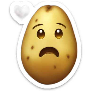homanoïd potato with a heart sticker