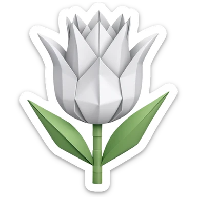 white origami tulip sticker