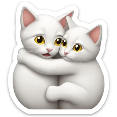 two cats hug sticker
