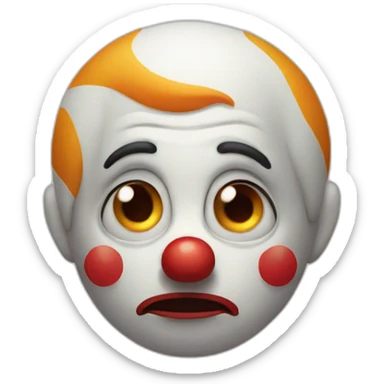 sad face clown nervous sticker