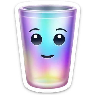 Sparkly glossy Pastel iridescent glass shotglass sticker
