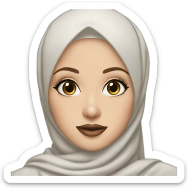 hijabi white girl with makeup sticker