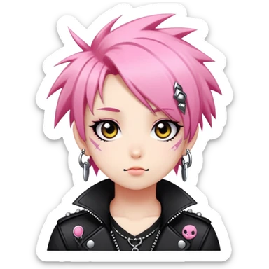 Cute Edgy Attractive Gorgeous Kawaii Anime Punk sticker
