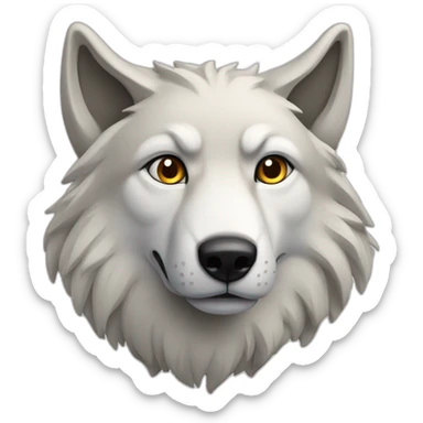 un loup multicolor sticker