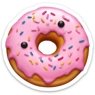 Donut with pink frosting and sprinkles sticker