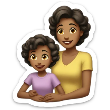 Mother and daughter disney sticker