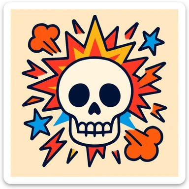 skull emoji exploding sticker