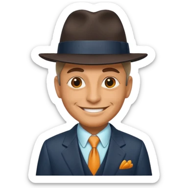 Retro Mobster with different colored suit and hat sticker