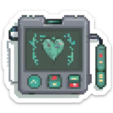 ultrasound heart monitor, purple sticker