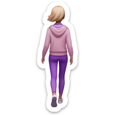 A small figure walks back across a foggy bridge, holding soft pink and purple orbs in each hand—symbolizing compassion and forgiveness. A gentle heart aura trails behind them, showing healing in motion. sticker