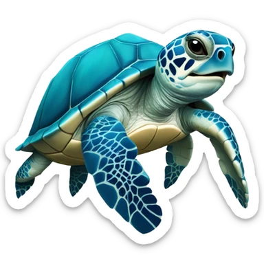 Blue sea turtle sticker