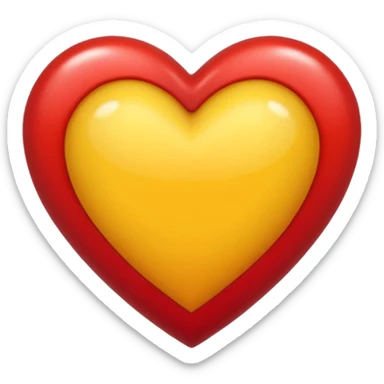 Hazme un corazón amarillo y rojo degradado sticker