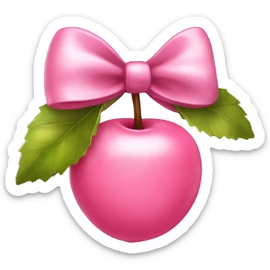 Light pink cherries with bow sticker