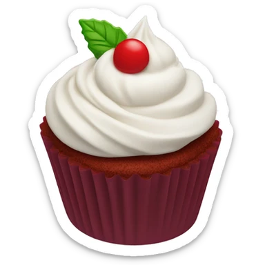 red velvet cupcake with white cream sticker