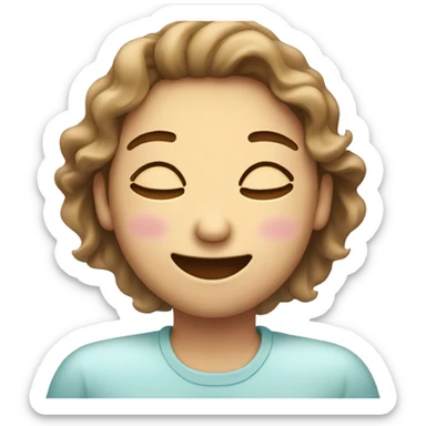 Smiling blushing face with hands covering mouth and eyes closed  sticker