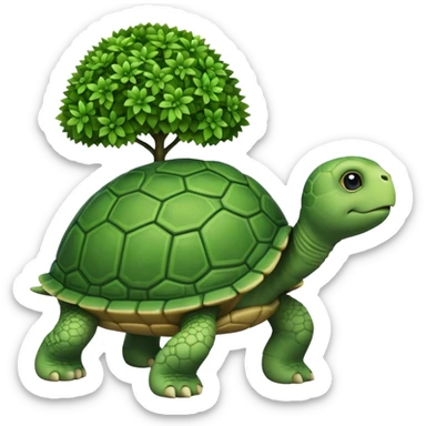 Turtle-shaped topiary  sticker