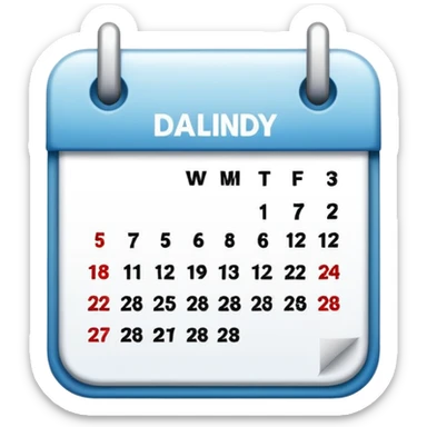 white daily date calendar sticker