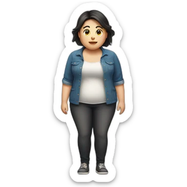 Chubby  girl with thin husband  sticker
