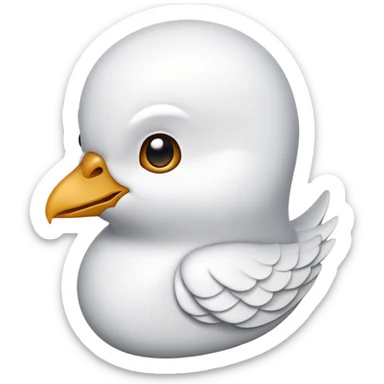 dove head with exaggerated features, novelty emoji style sticker