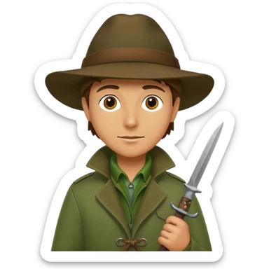 Classic hunter image, without holding a gun sticker