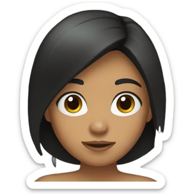 Girl with wheat skin and black hair sticker