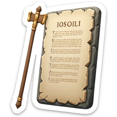 Ten commandments tablets and staff sticker