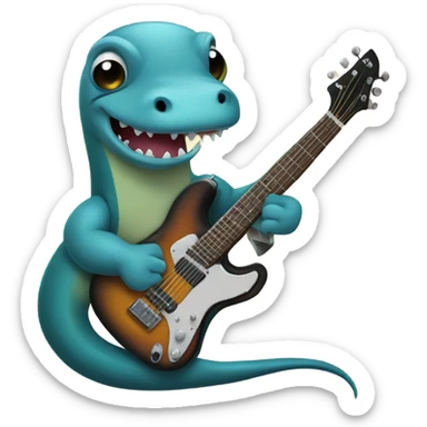 Electric eel playing guitar sticker