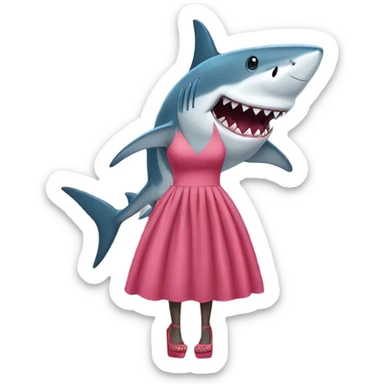 Shark wearing a dress and platform heels  sticker