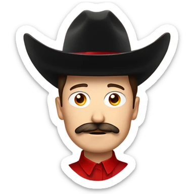 Elon musk with big mustache and black sombrero mexican hat and Tesla logo red shirt sticker