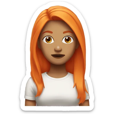 mean girl with orange hair  sticker