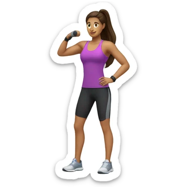 UNA MUJER PERSONAL TRAINER VESTIDA DE DEPORTE QUE TENGA MUSCULO PERO NO TANTOS sticker