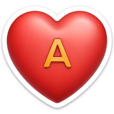 heart wth letter A sticker