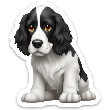 Black and white English Springer Spaniel dog sticker