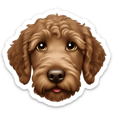 Brown Labradoodle puppy sticker