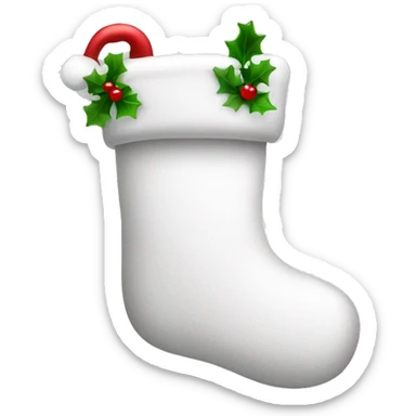 White Christmas stocking  sticker