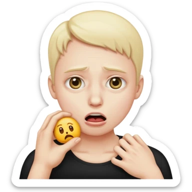 choking self out and eye twitching emoji sticker