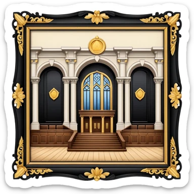court building inside sticker