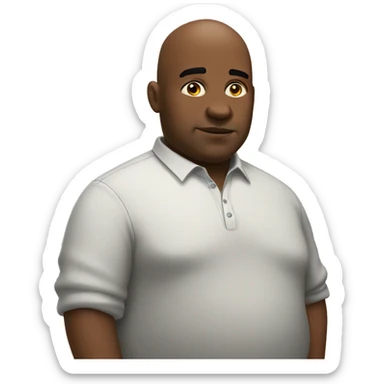bald overweight black man giving a side eye  sticker