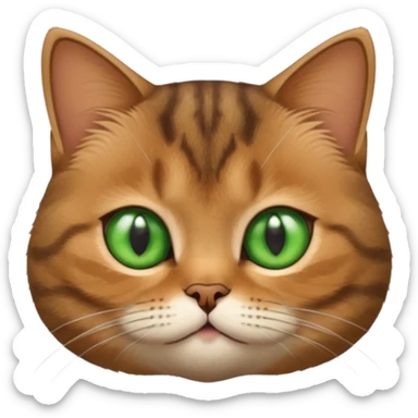 Face of a very cute Brown Tabby British Shorthair cat.Face of a very cute Brown Tabby British Shorthair cat. sticker