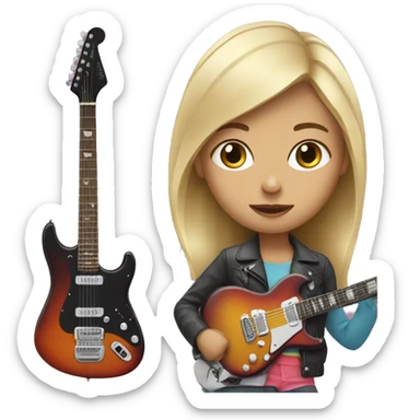 girl with an electric guitar sticker