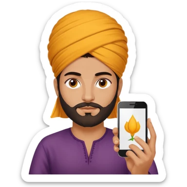 persian with saffron on head and smartphone sticker