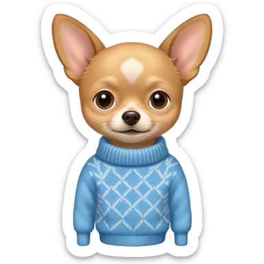 Tan chihuahua wearing a sweater sticker