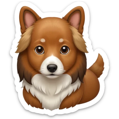 Long haired dachshund with an Akita sticker