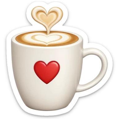 Coffee mug with latte sticker