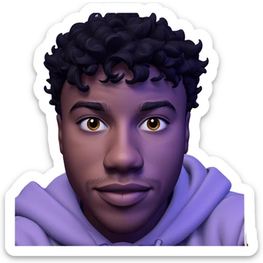 dark-skinned male in hoodie sticker