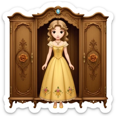 the lady who was turned into a wardrobe by magic, a character from the fairy tale Beauty and the Beast sticker