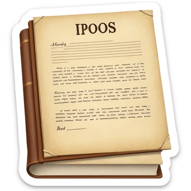 realistic documents with title page sticker